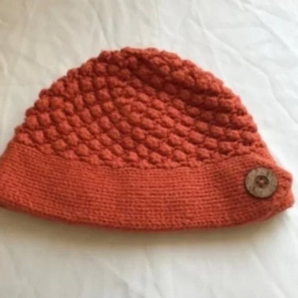 VINTAGE Abercrombie & Fitch chunky knit button HAT cap  rare main image 5